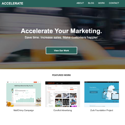 preview of Accelerate WordPress site